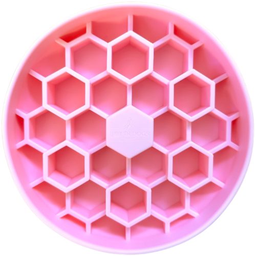 SlowJoy - Evéslassító szilikon tál - Honeycomb MAXI - Rózsaszín